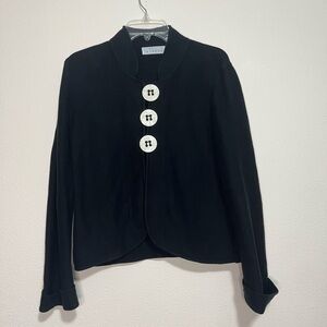 Willow Boho Sweater Jacket Size M Black Button Up